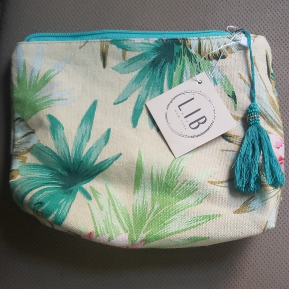 Tropical print pouch/cosmetic bag - Picture 1 of 2